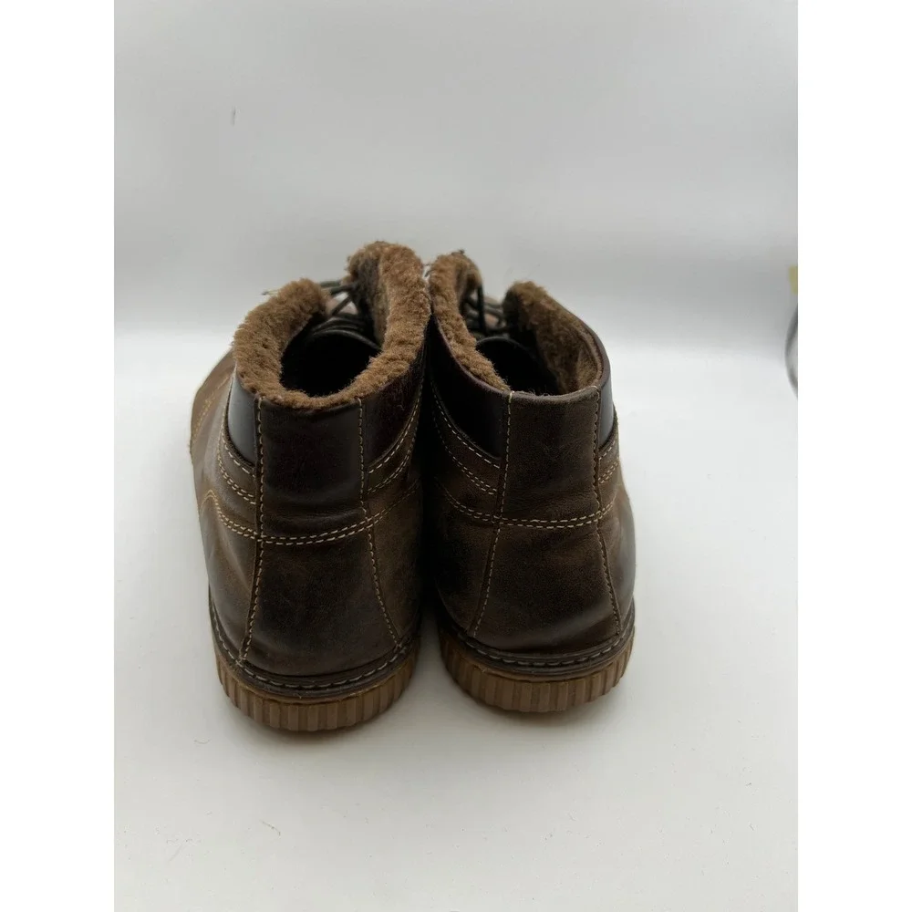 Johnston & Murphy Brown Leather Shearling Lined Chukka Boots Desert Shoes Men 11